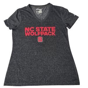 Adidas Ultimate Tee Womens‎ SZ M North Carolina State Wolfpack Gray Top V-Neck